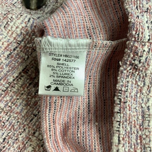 HAUTE MONDE Plaid Button-up Tweed Long Sleeves Top Shacket - Picture 7 of 9